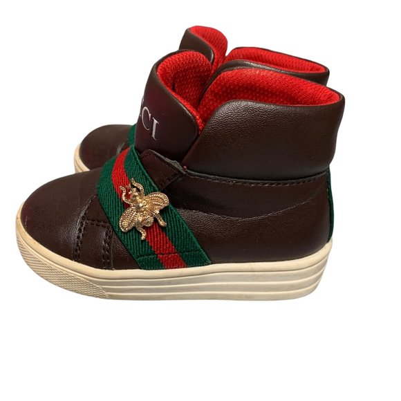 Gucci Toddler Brown, Green & Red Booties/Shoes Size 5 - Picture 6 of 11